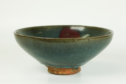 Chinese Junyao Gray-Blue & Red Porcelain Bowl