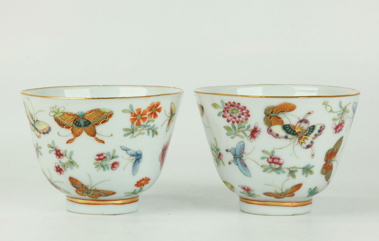 Pr Chinese Guangxu Gilt & Enamel Porcelain Cups (1 of 5)