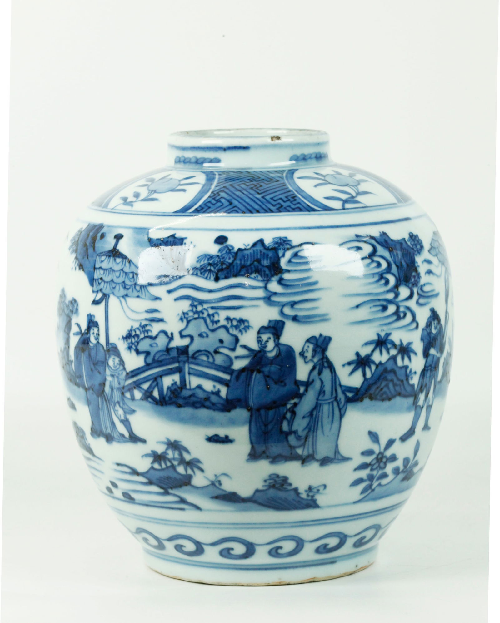 Chinese Blue & White Porcelain Figiural Jar (1 of 5)