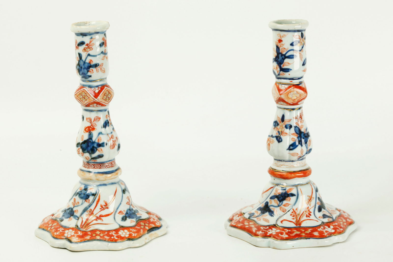 Pr Chinese Kangxi Export Porcelain Candlesticks (1 of 5)