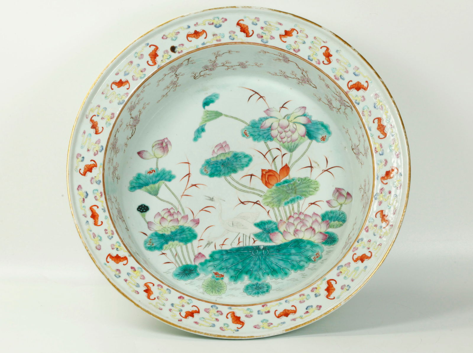 Lg Chinese 19th C Enameled Porcelain Bowl (1 of 5)