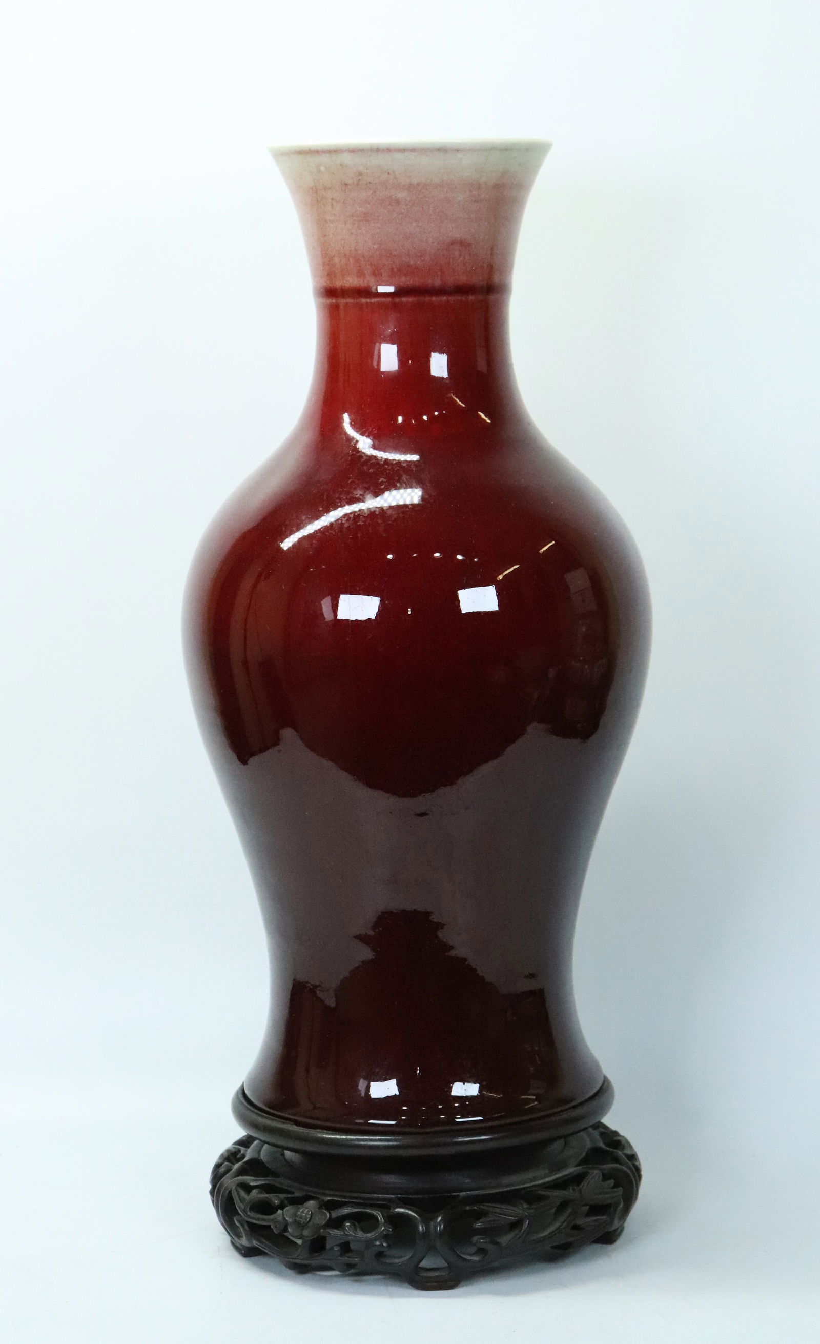 Chinese Underglaze Red Crackle Porcelain Vase (1 of 7)