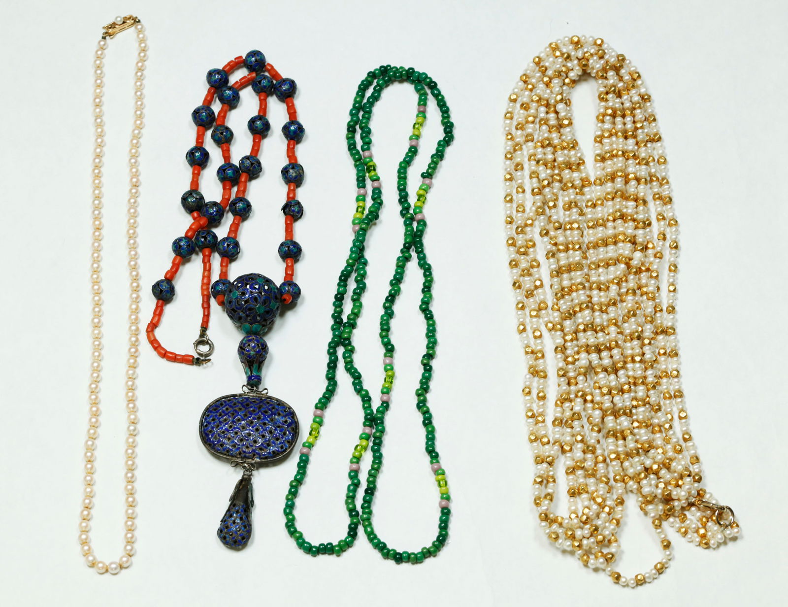 Vintage Mikimoto Pearl Necklace Chinese Coral Etc (1 of 6)