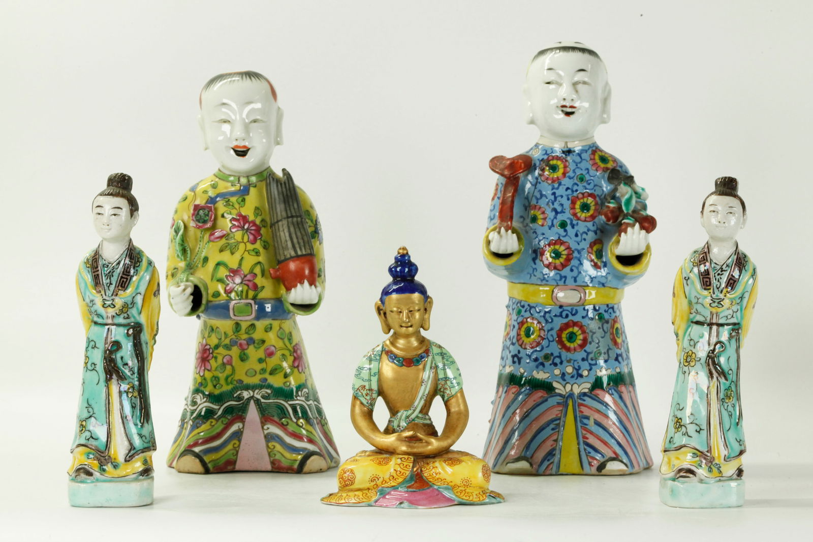 5 Chinese Enameled Porcelain Figures (1 of 6)