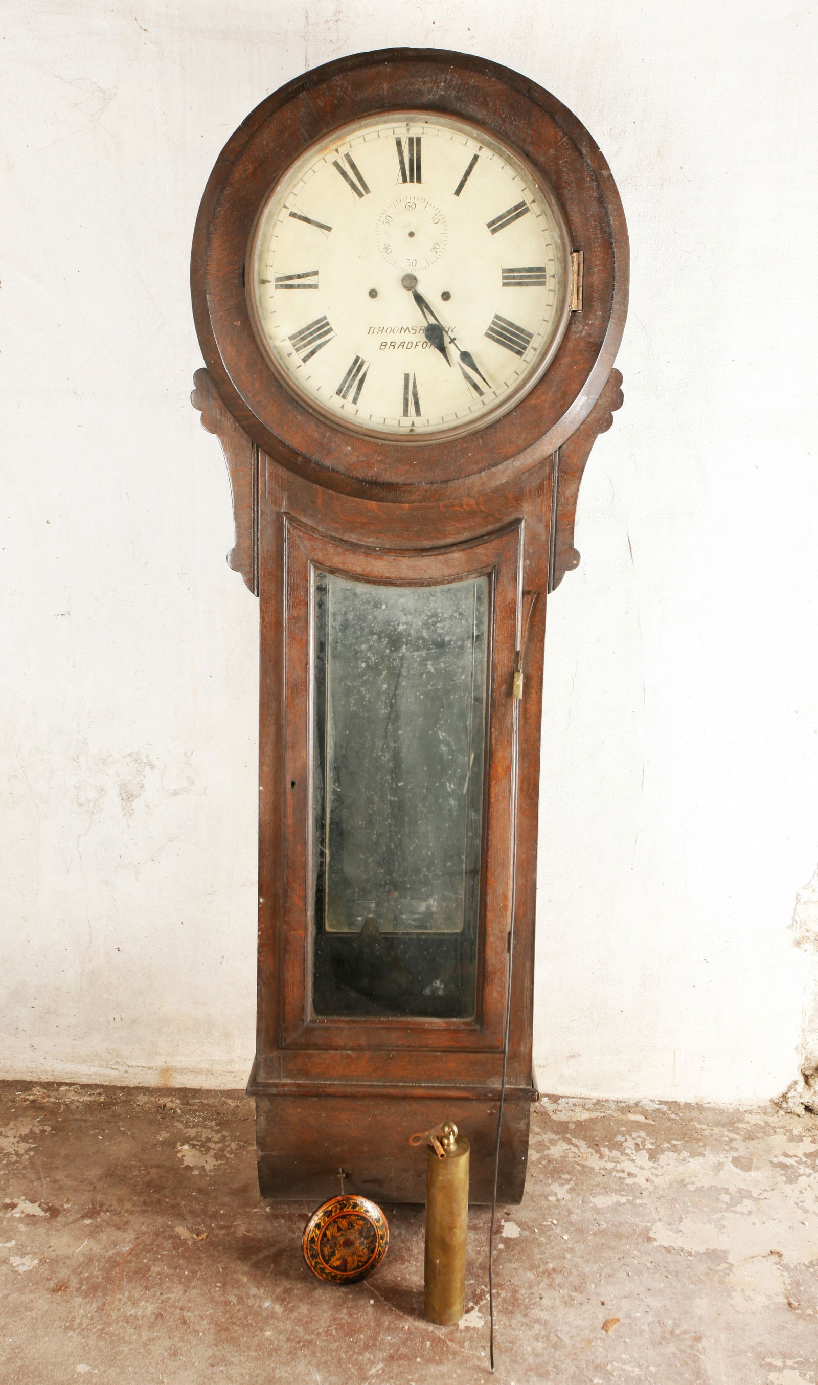 Antique Bradford Wood Case Wall Clock (1 of 6)