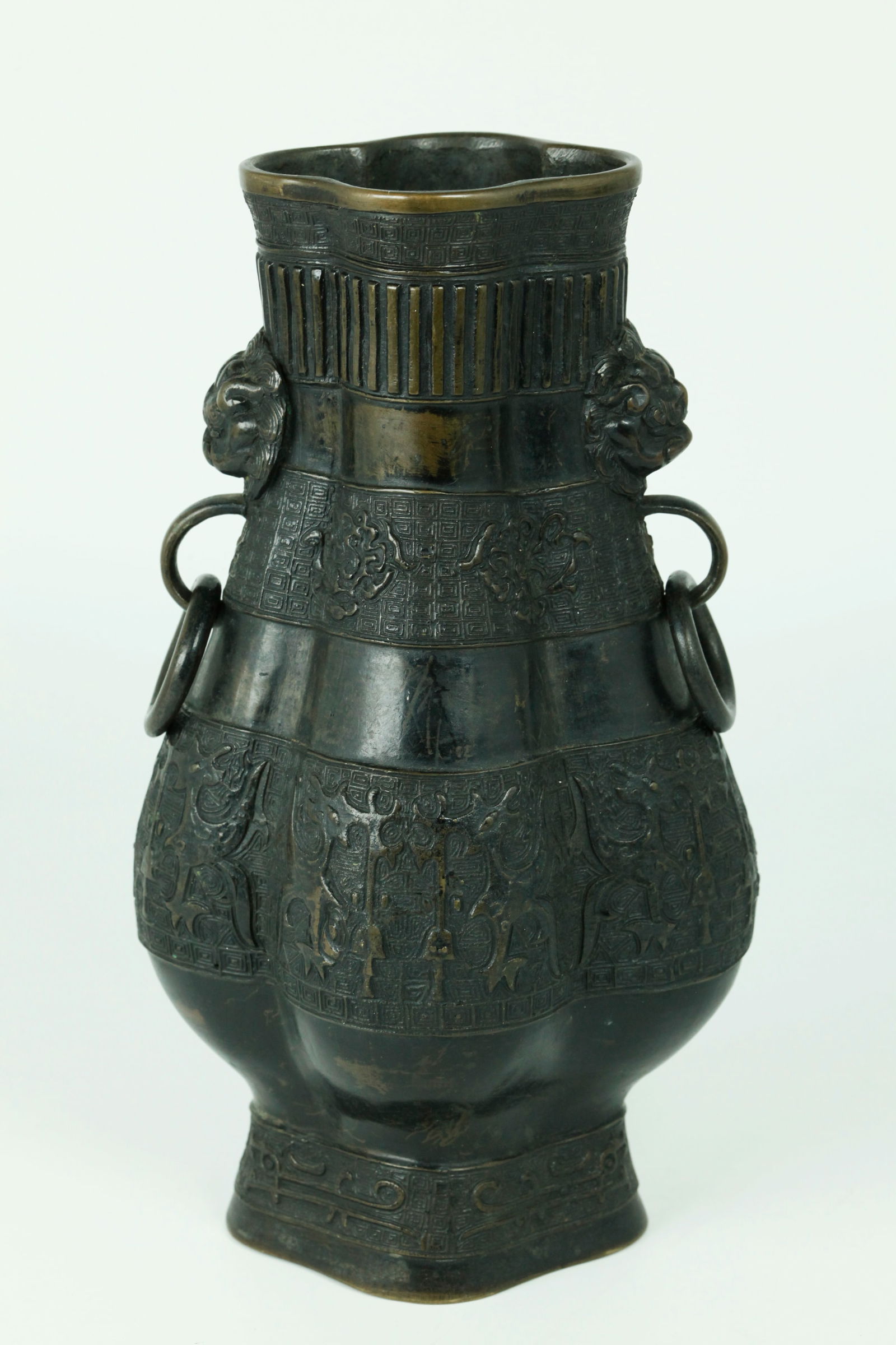 Chinese Quatrefoil Archaistic Bronze Vase (1 of 5)