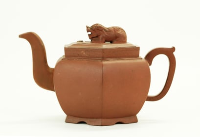 Chinese Kangxi Yixing Zisha Hexagonal Teapot