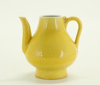 Chinese Yellow Glazed Porcelain Pitcher
