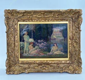 Andrew Thomas Schwartz; Oil Canvas Study for Mural