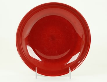 Chinese Underglaze Rich Red Porcelain Plate