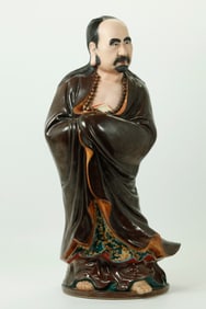 Zeng Longsheng; Lg Chinese Biscuit Porcelain Lohan
