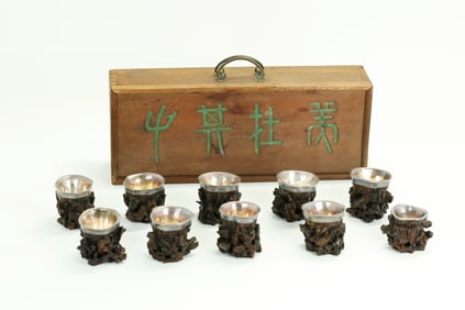 10 Rare Chinese 18/19th C Chengxiang & Silver Cups
