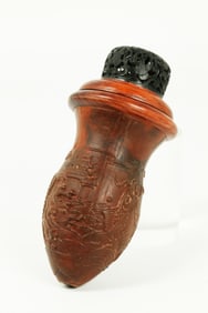 Chinese Molded Gourd Cricket Cage w Leaping Carp