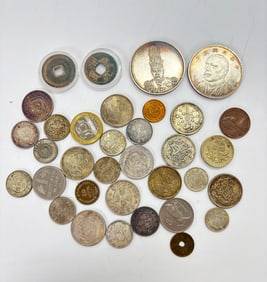 34 World Coins, Some Silver; See Images