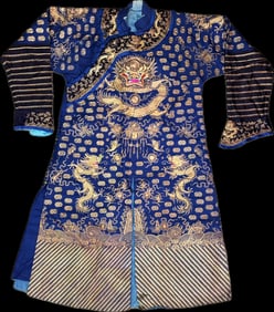 Chinese 20th Century Silk Dragon Robe