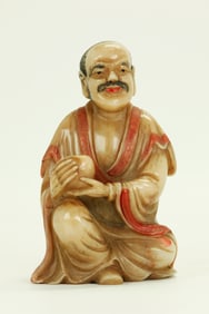 Chinese Shoushan Soapstone Seated Lohan