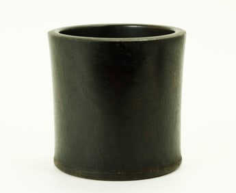 Chinese Black Hard Wood Bitong Brush Pot