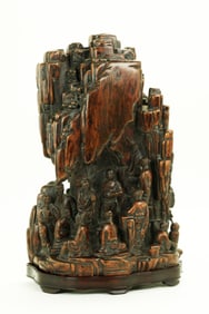 Large Chinese Chenxiang Wood Scholars Carving