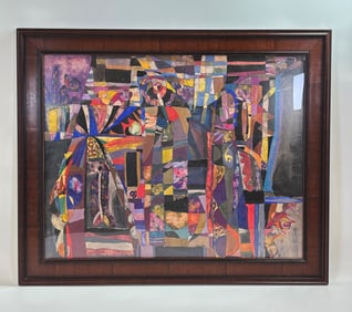 Paul Shimon; Abstract Judaica Watercolor