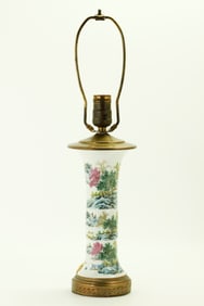 Chinese Enameled Porcelain Gu Shaped Vase
