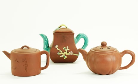 3 Good Chinese Yixing Zisha Teapots