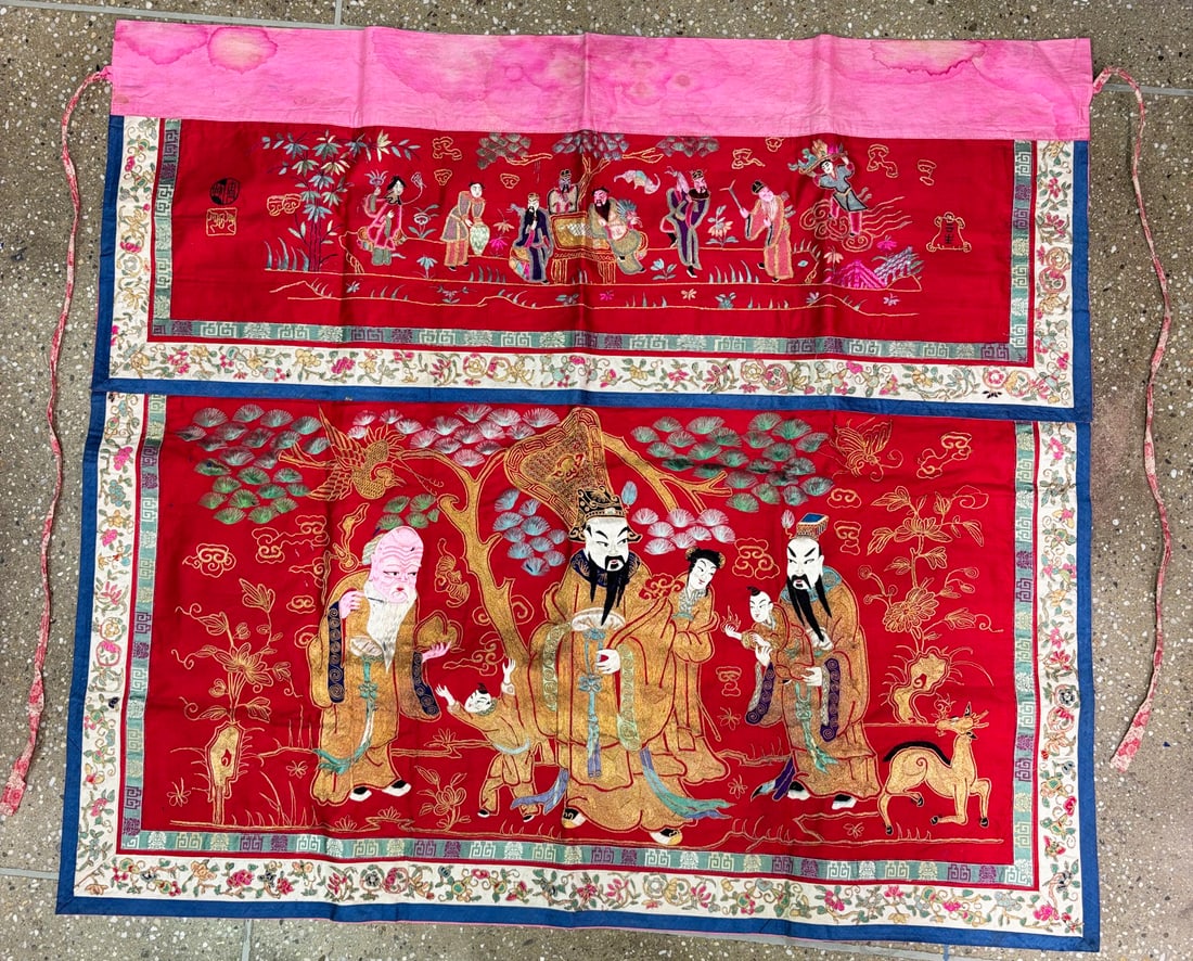 Chinese Silk Embroidery Immortal Tablecloth (1 of 8)