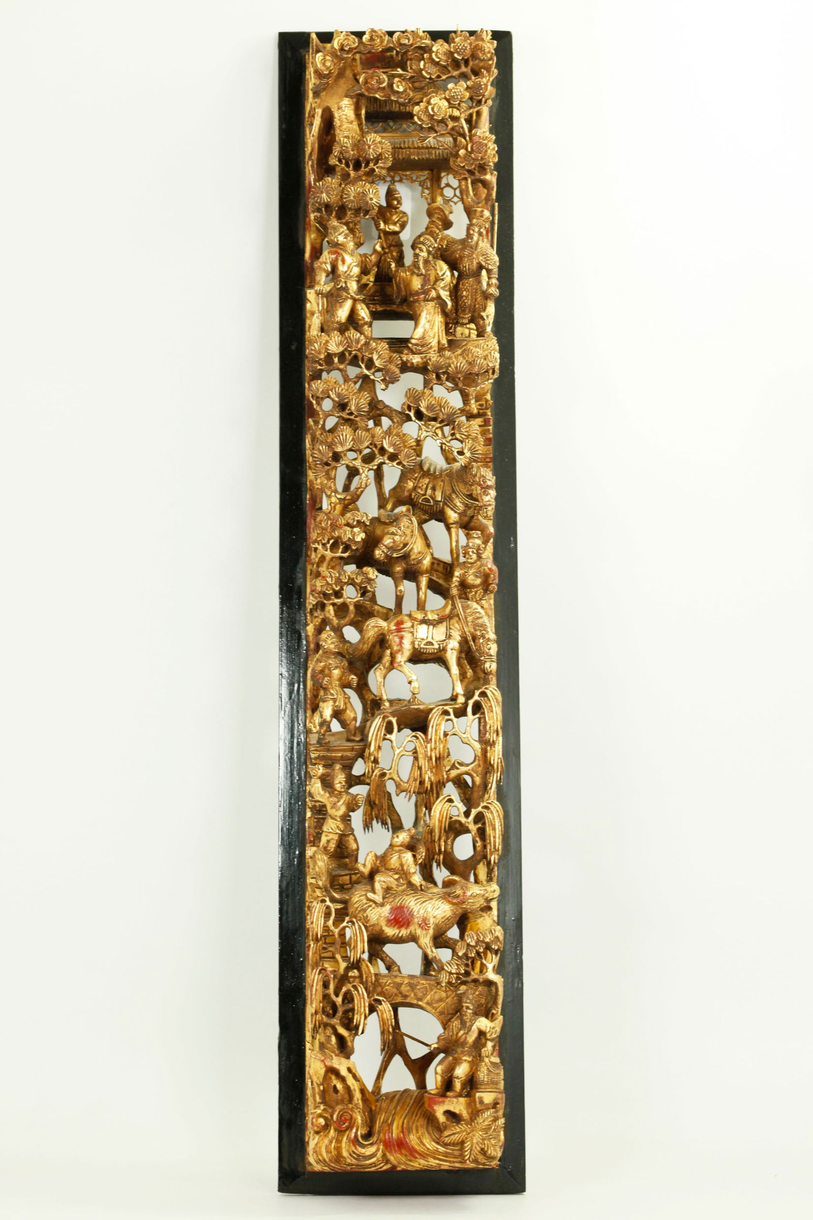 Chinese Carved Giltwood Relief Wall Sculpture (1 of 6)