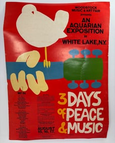 Original 1969 Woodstock Festival Poster