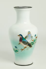Japanese Ando Jubei Silver Wire Cloisonne Vase