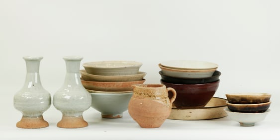 16 Chinese Monochrome Porcelain Bowls Plate Vases