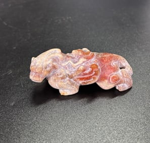 Chinese Archaistic Jade Winged Beast & Rider