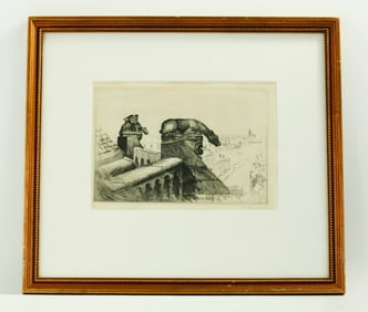 John Taylor Arms; Two Gargoyles, 1921 Etching