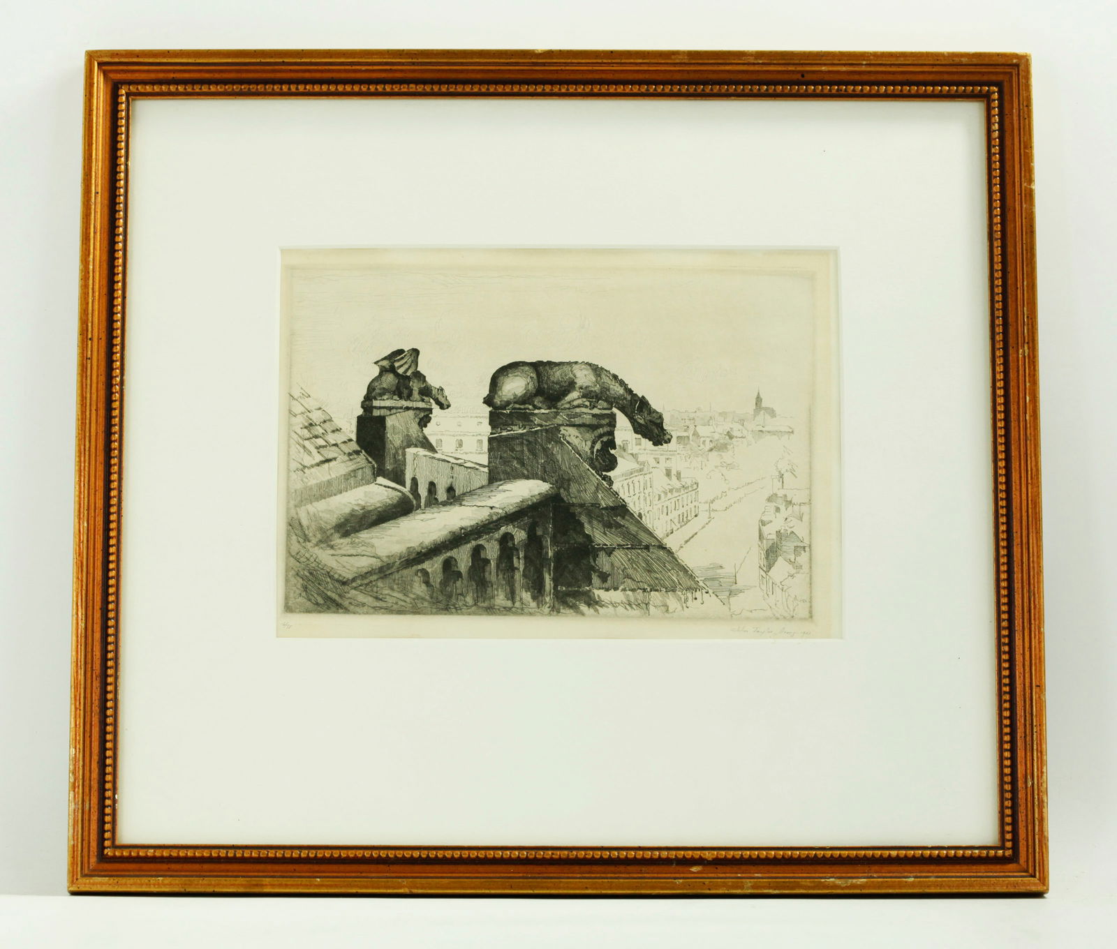 John Taylor Arms; Two Gargoyles, 1921 Etching (1 of 8)