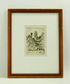 John Taylor Arms; Old Corner, Rouen 1925 Etching