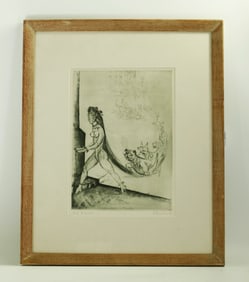 Friedrich Heubner Etching Die Hundin Sirenen 1921