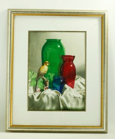 Michael J Weber; Watercolor Still Life; Framed