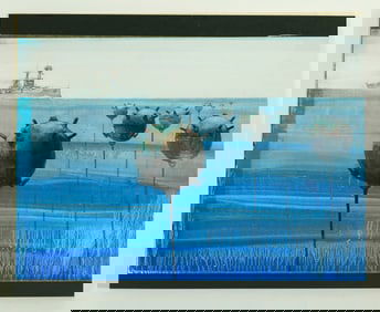Watercolor Illustration Underwater Mines & Ship