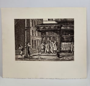 Reginald Marsh Etching 10th Avenue & 27th St Proof