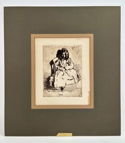 James McNeill Whistler Etching Annie Seated