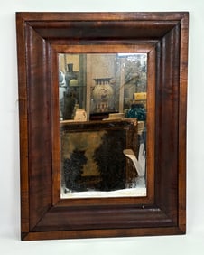 American 19th C Ogee Mahogany Veneer Mirror