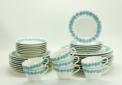Wedgwood Lavender & Cream Queen's Ware Plates