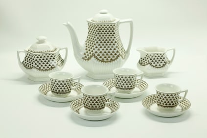 Adams, Wedgwood "Sharon" Ceramic Coffee Set