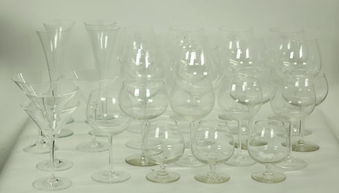 Good Assorted Blown Crystal Stemware See Images