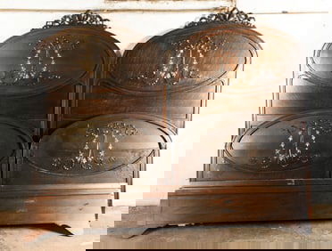Pair Wood Head Boards Circa 1900 Foot & Sides