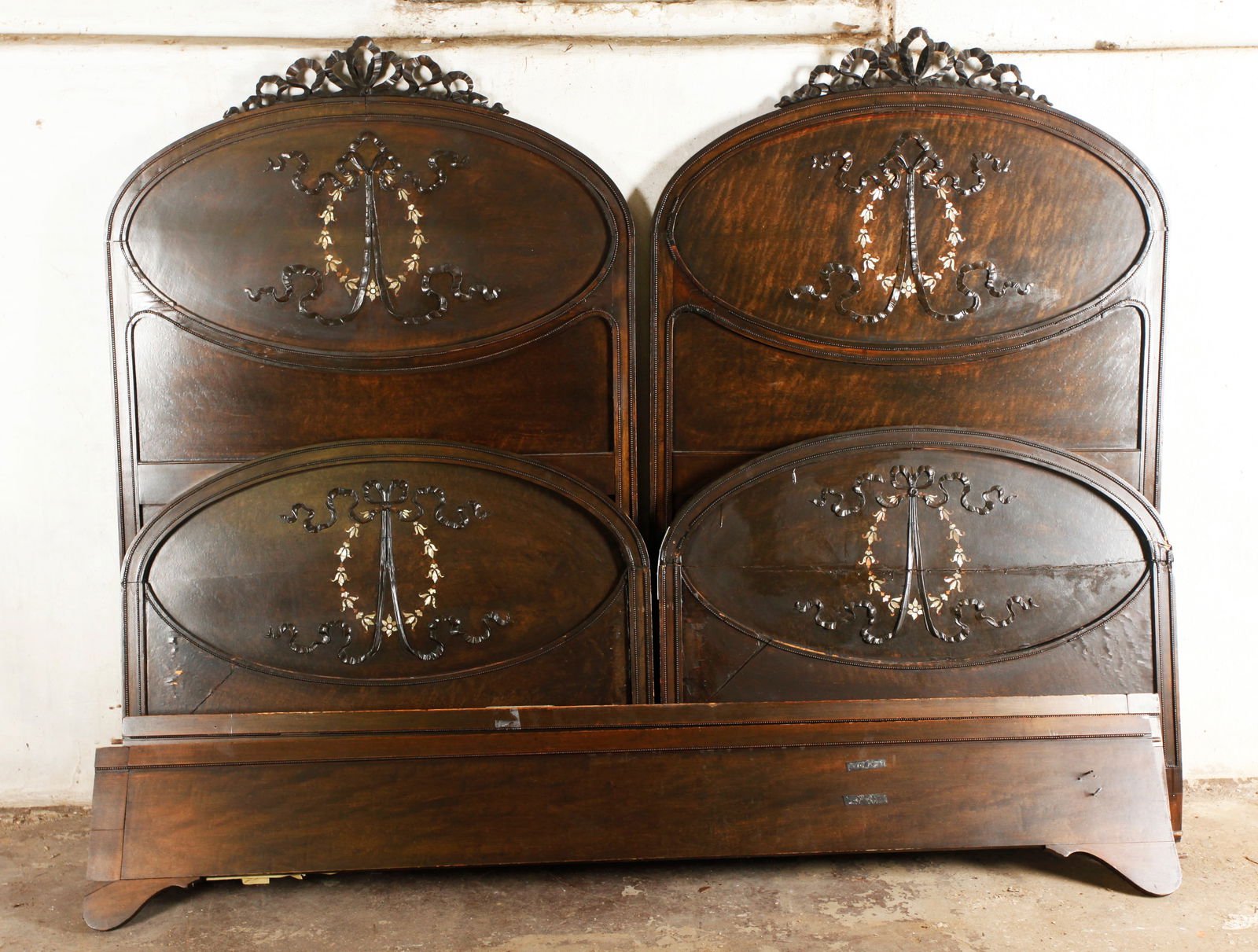 Pair Wood Head Boards Circa 1900 Foot & Sides (1 of 9)