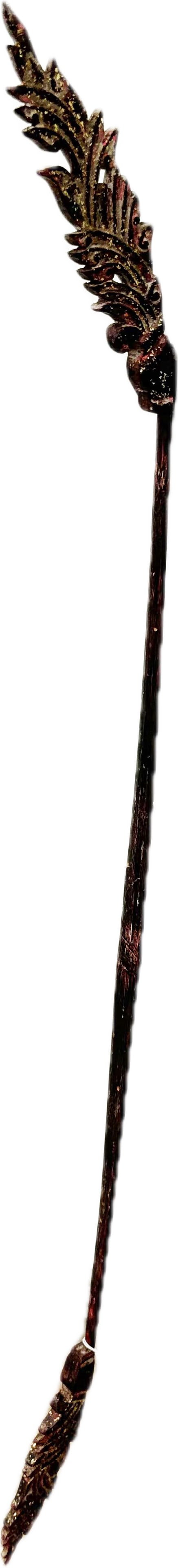 SE Asian Ceremonial Bow with Flame Carved Ends (1 of 6)