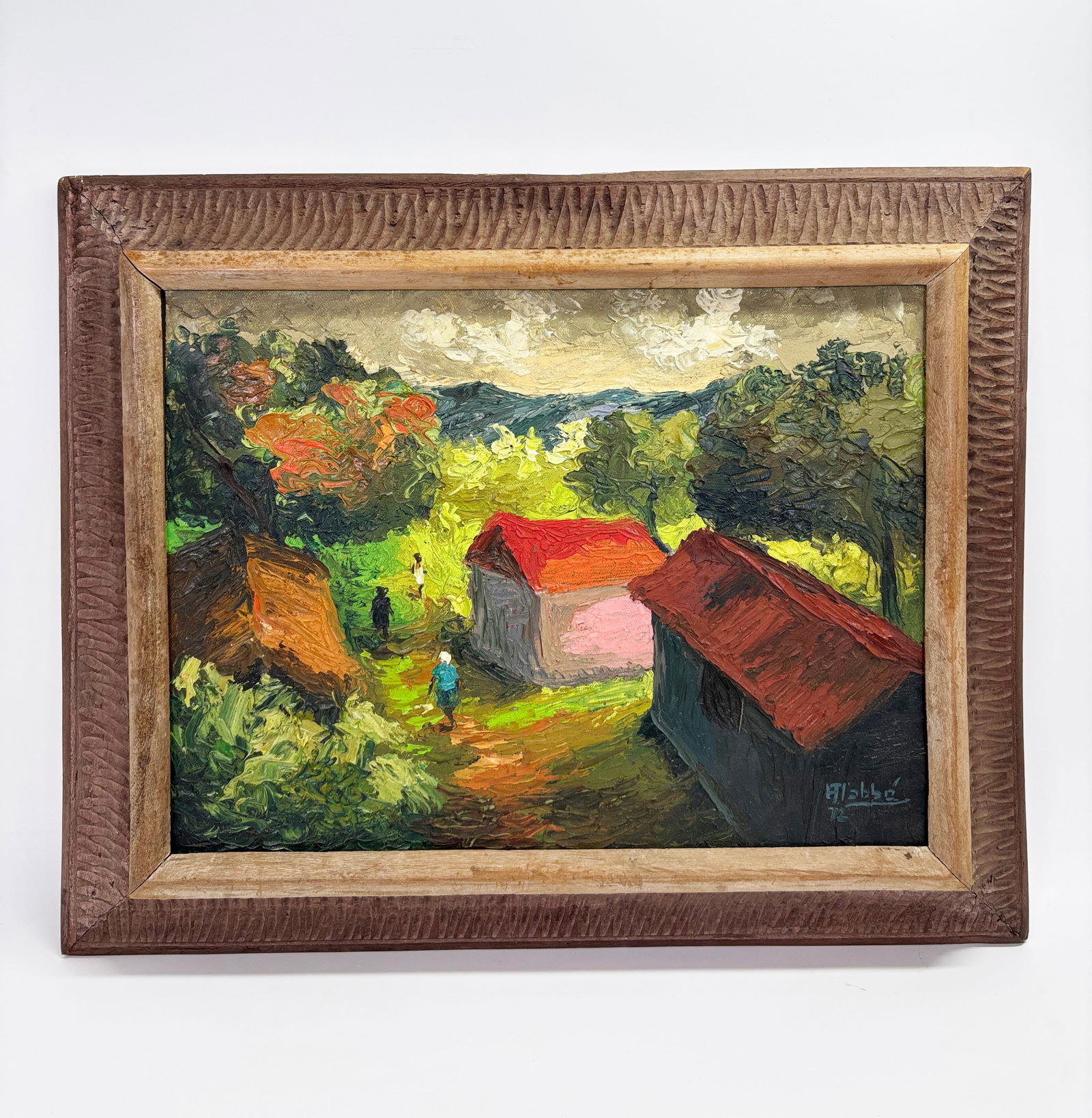Andre Labbe; Haitian Farm, 1972 Oil Canvas (1 of 5)
