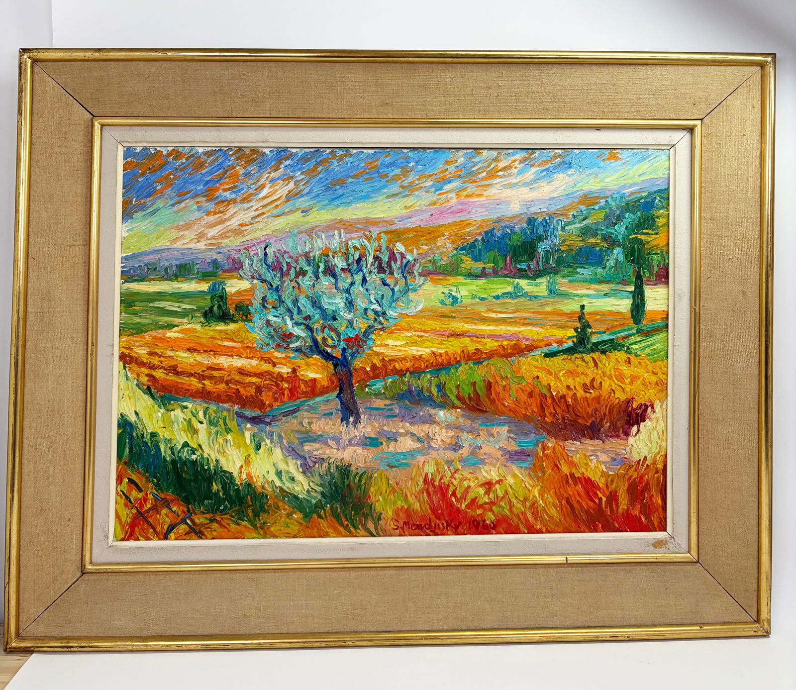 Serge Mendjisky Oil Canvas Olive Tree Wheat Field (1 of 6)