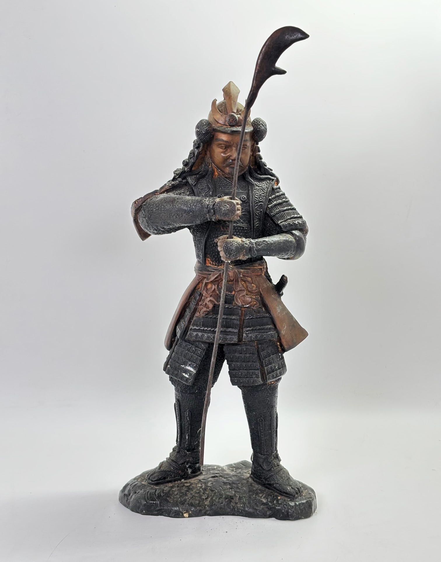 Large Japanese Bronze Standing Samurai Okimono (1 of 7)