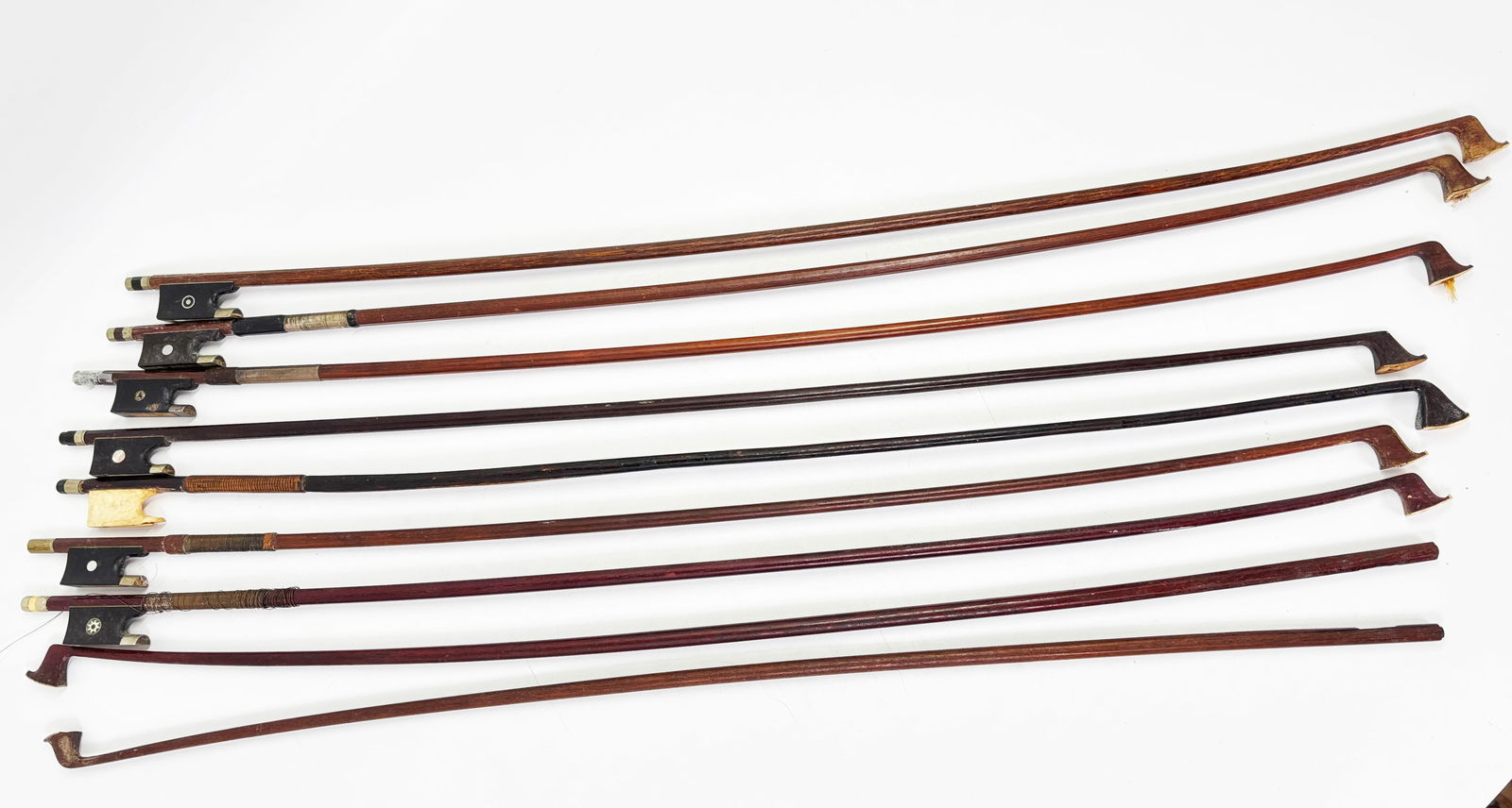 7 Old Violin Bows; 2 Sticks no Frogs, 4 Stamped (1 of 6)